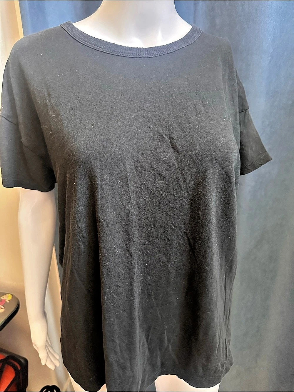Madewell Whisper Cotton Rib-Crewneck Tee Black - Size L